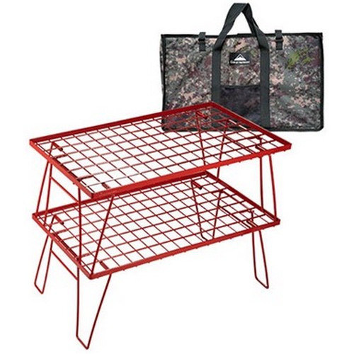 캠핑문  2단 멀티 테이블 쿨러 스탠드 레드 에디션