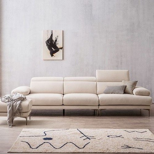 에싸 시에르 헤드기능 리브 패브릭 소파 4인용