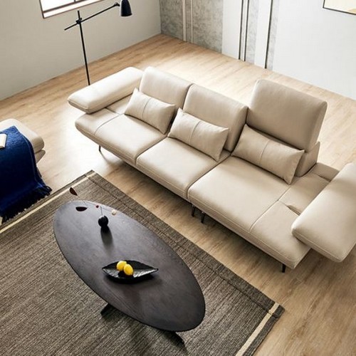 자코모 비안나 하이 기능성 슈렁큰 천연가죽 소파 3.5인용