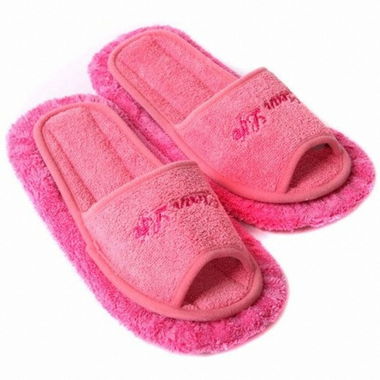 라이펀  극세사 청소실내화 핑키