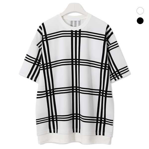 MNC 데일리 체크레이어드 반팔티 MDBT087MJ