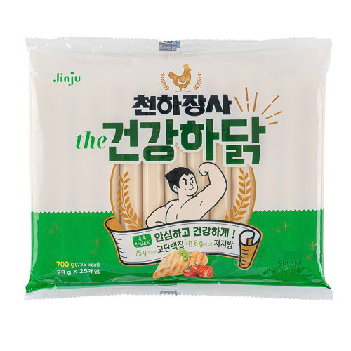 진주햄  천하장사 소시지 더 건강하닭 25개입 700g