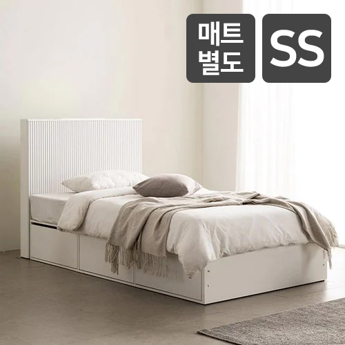 스칸디아 에센셜 템바보드 호텔 수납 LED침대 SS