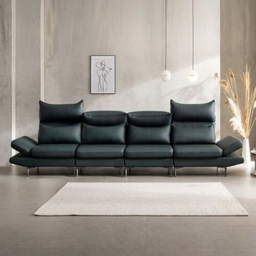 쉐우드가구 다원 스윙헤드 기능성 아띠잔 내추럴 천연통가죽 소파 6인용