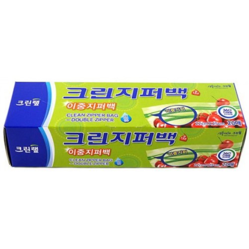 크린랲  크린 이중지퍼백 22x25cm (중) 20매