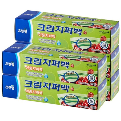 크린랲  크린 이중지퍼백 22x25cm (중) 20매