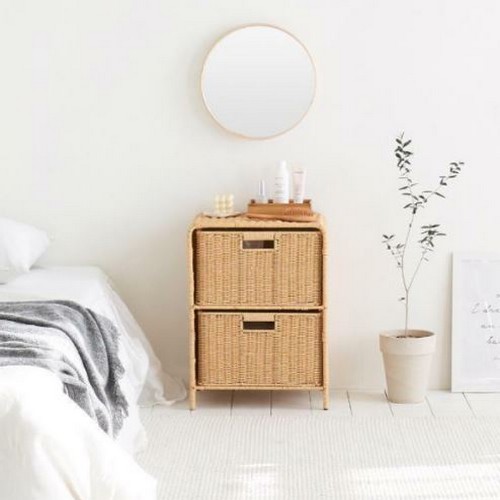 하우스레시피 PP 라탄 2단 수납장 400