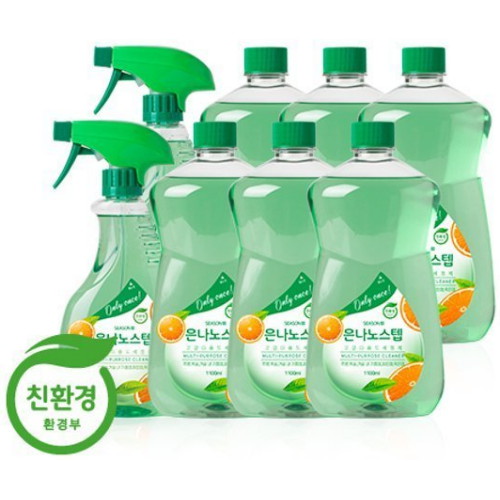 한국미라클피플사 은나노스텝 다용도 세정제 550ml + 리필 1.1L