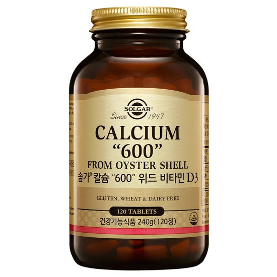 솔가 굴 껍데기에서 추출한 칼슘 600 위드 비타민D3 120캡슐