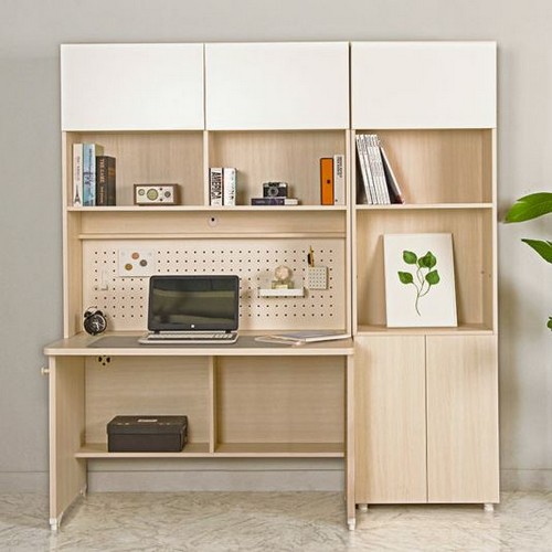 에보니아 킹스 전면수납 책상+하이 책장