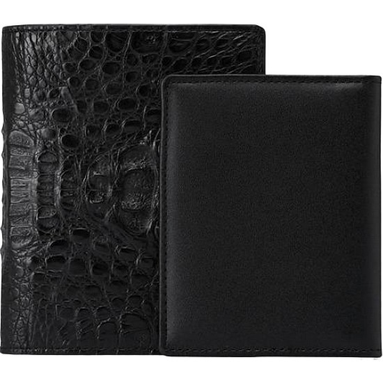 닥스 ACC - 쇼핑백동봉 -블랙 악어가죽 중지갑 DBWA9E712BK