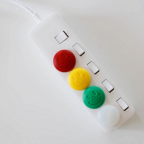 스마일 실리콘 콘센트 커버 3개