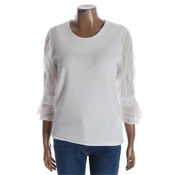 스위트숲 숲 진주 포인트 레이스 티셔츠 OY4LTT0