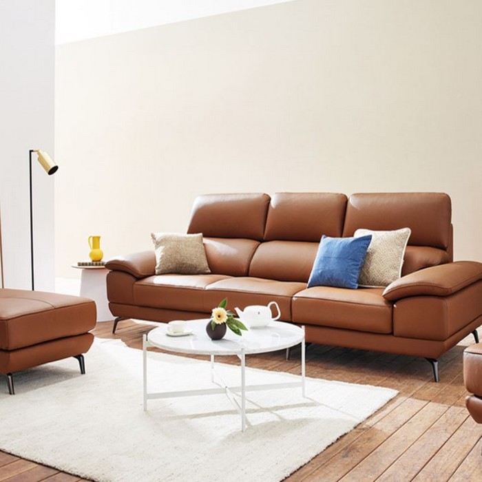 자코모 엘리오 슈렁큰 천연가죽 소파 3.5인용