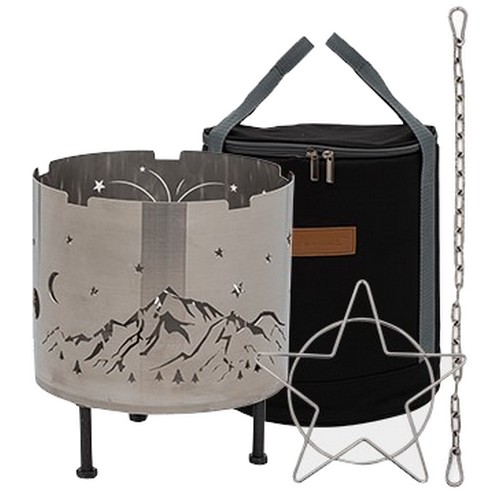 실버스타  마운틴 스텐 감성캠핑 원형화로대