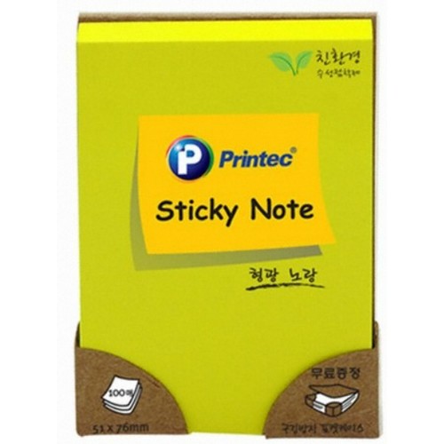 프린텍  형광 스티키노트 N5176Y