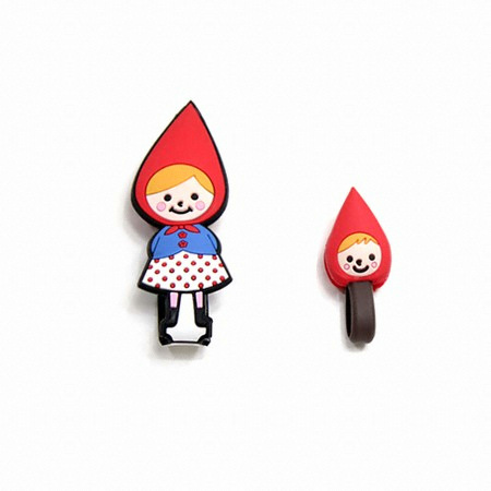 신지가토  큐트 레드후드 이어폰 줄감개