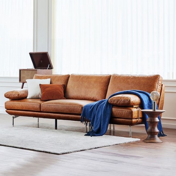 자코모 베가스 이태리 오일풀업 내추럴 빈티지 천연가죽 소파 4인용