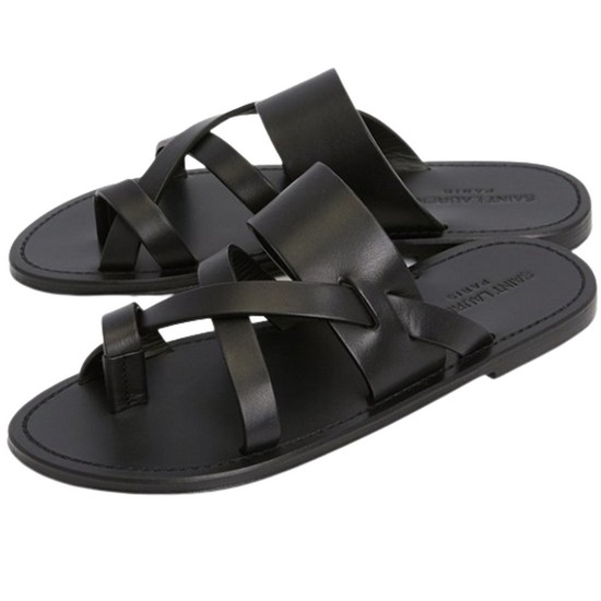 생로랑 품 컬버 플랫 뮬 샌들슬리퍼_671904 DWE00 1000