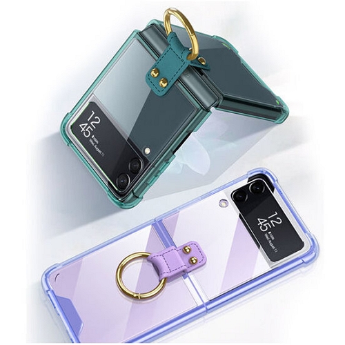 비오비  갤럭시Z 플립3 에어쿠션 골드링 클리어 컬러 범퍼케이스