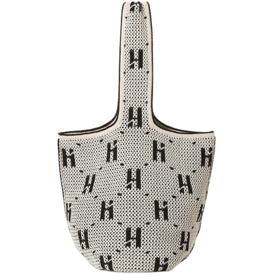 헤지스 FOLDI 아이보리 시그니처 니트 숄더백L_HIBA2F777BK