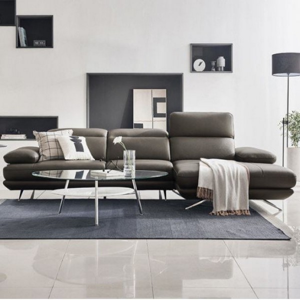 자코모 엘리쉬 멀티 카우치형 기능성 슈렁큰 천연가죽 소파 4인용