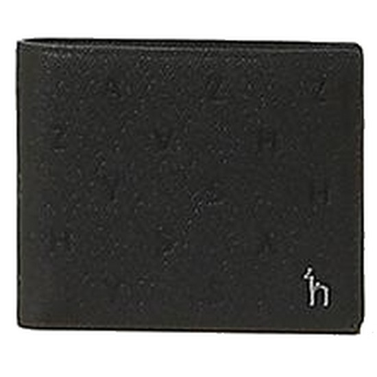 헤지스 남성 가죽 음각 레터링 패턴 반지갑_HJWA2F580BK