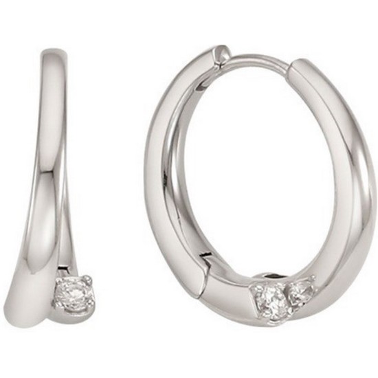 OST  더블 라인 원큐빅 포인트 링 귀걸이 OTE122504QWW