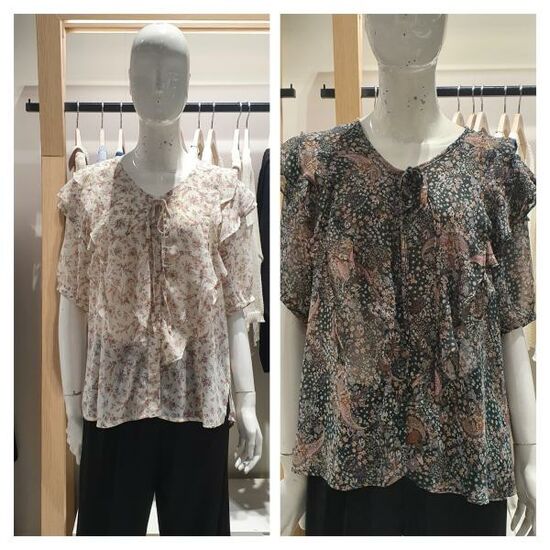 비지트인뉴욕 빅카라 프릴 블라우스 VY5SS3K