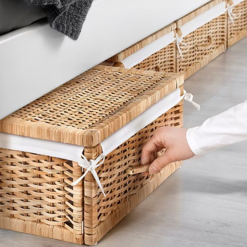 이케아  TOLKNING 톨크닝 바구니 수납함 50x43x19 핸드메이드 의류수납함 정리 보관박스