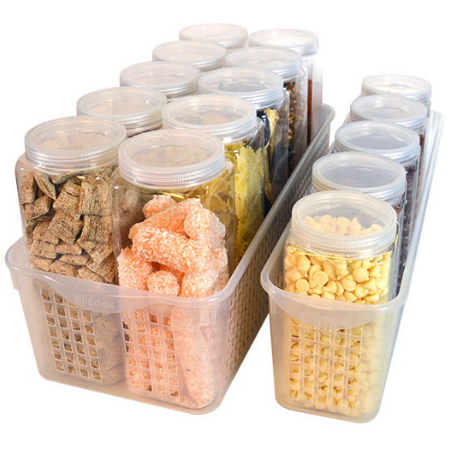 실리쿡 냉동실 문짝 수납용기 사각롱트레이 기본세트