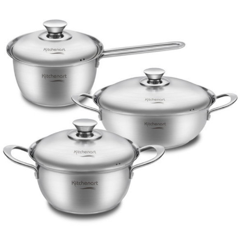 키친아트  베니 IH 스텐냄비 3종 (편수18+양수20+전골26)