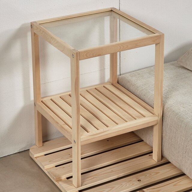 노르웨이숲  원목 사이드테이블 2단 침대 협탁 350