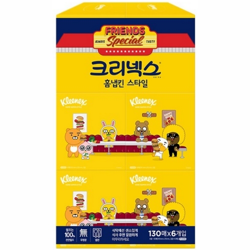 크리넥스 카카오 홈냅킨 스타일 130매 (6입)