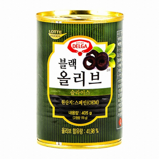롯데푸드  델가 블랙 올리브 슬라이스 405g