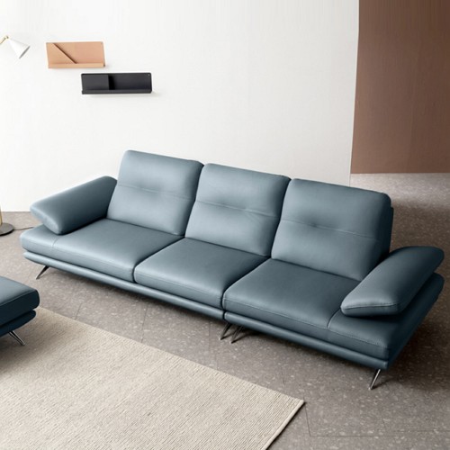 자코모 엘리쉬 기능성 비텔로 슈렁큰 천연통가죽 소파 3.5인용