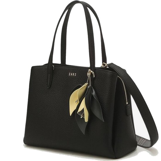 닥스 여성 블랙 가죽 토트백_DCBA2E543