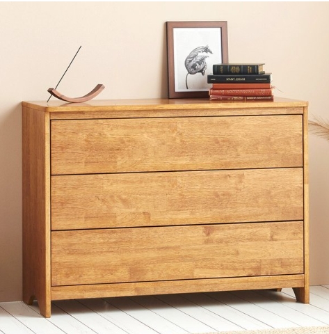 나누벨 알베로 3단 원목 옷 3칸 서랍장 1000