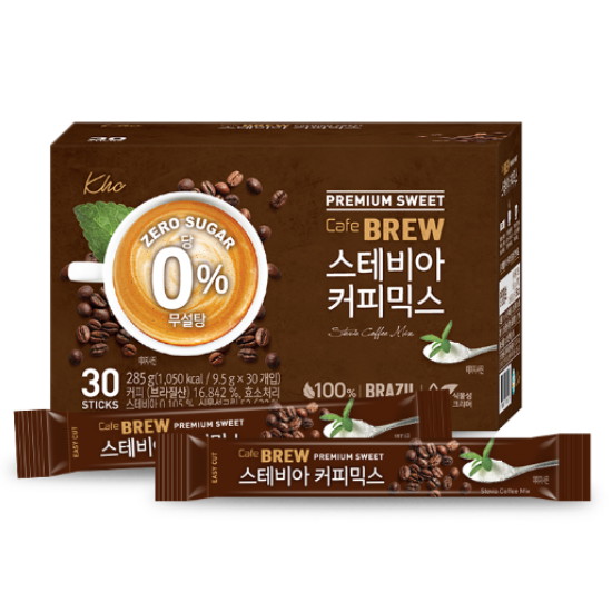 맥널티  카페브루 스테비아 커피믹스 30개입