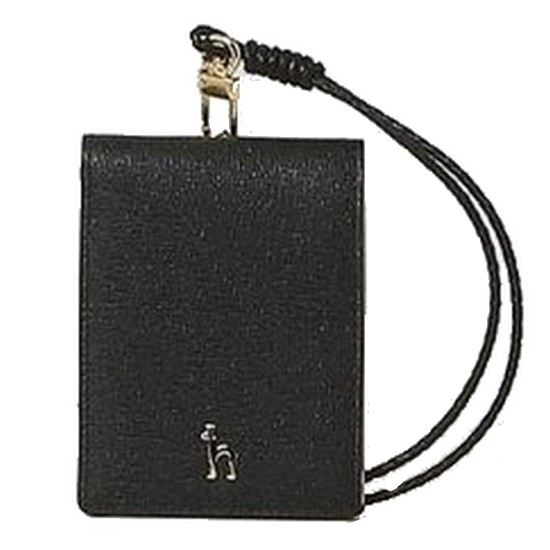 LF 헤지스 블랙 가죽 퍼피 배색 목걸이형 카드지갑 HIHO2F603BK