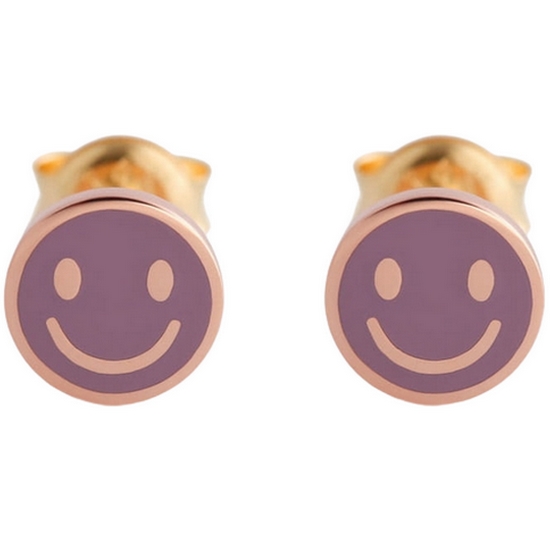 비앤비골드  14K 인디퍼플 에폭시 스마일 귀걸이 JNE32456