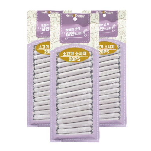 헬로도기 참좋은간식 하얀소시지 소고기 20p
