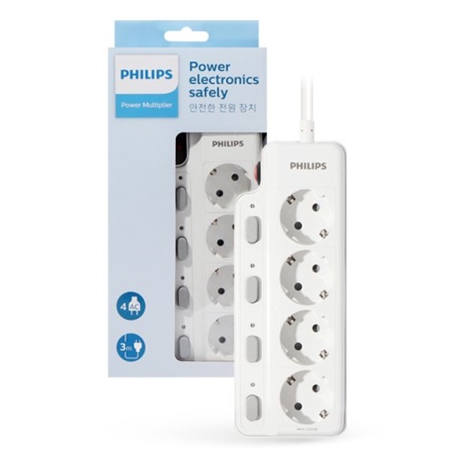 필립스  4구 개별스위치 고용량 멀티탭