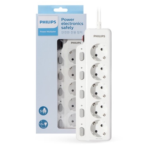 필립스  5구 개별스위치 고용량 멀티탭