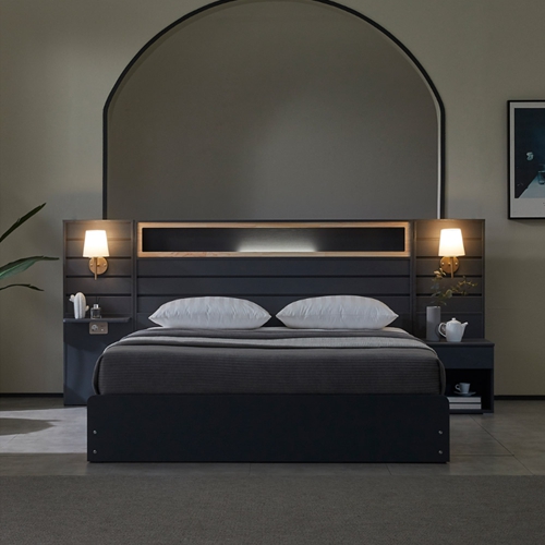 베디스 호텔식 피렌체 편백 평상형 LED침대 Q/K