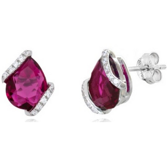 보르지아 핑크 루비 물방울 로장주 귀걸이 62816ERU