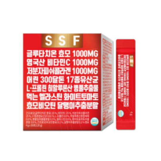 순수식품 글루타치온 효모 비타민C 저분자 피쉬콜라겐 4g 30포