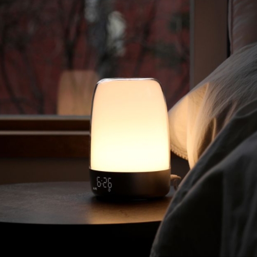 무아스  LED 선라이즈 웨이크업 알람시계 무드등