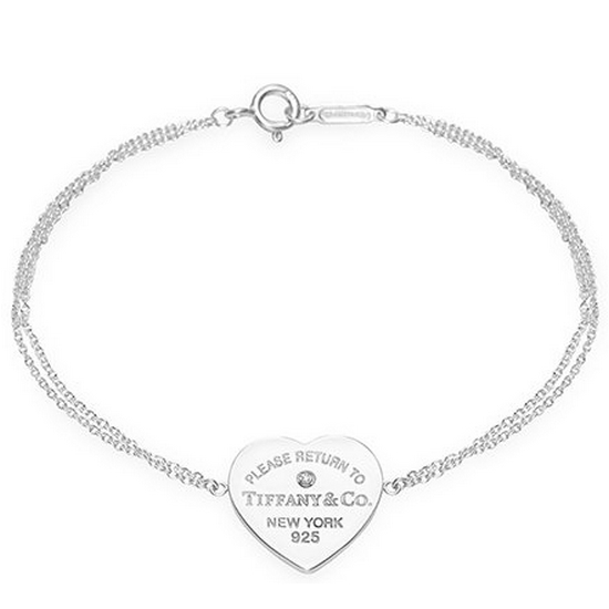퍼스트어패럴  티파니 70299526 리턴투티파니 하트 체인 다이아 실버 팔찌 M