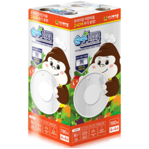 닥터케이콩 키친타월 180매 (8입)